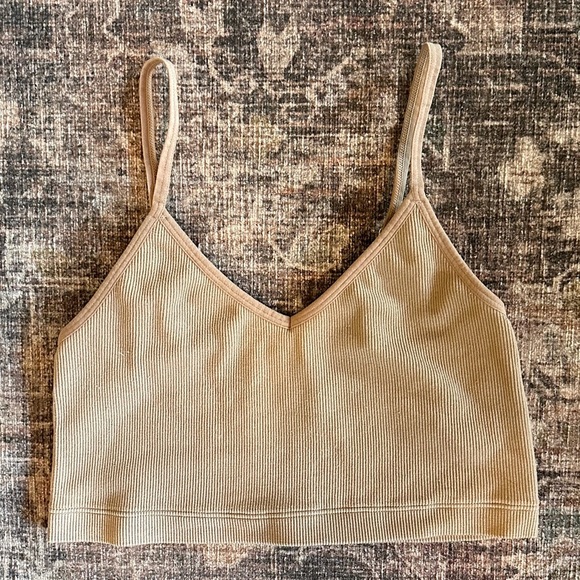 Abercrombie & Fitch Ribbed Tan Crop Top | Women’s S - Picture 2 of 5
